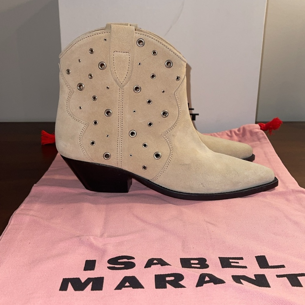 ❗️ $1000 Isabel Marant Cream Ankle Boots❗️ - Picture 3 of 7